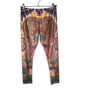 Head Space Chris Dyer Awake Visionary Art Leggings Size Small Trippy Festival